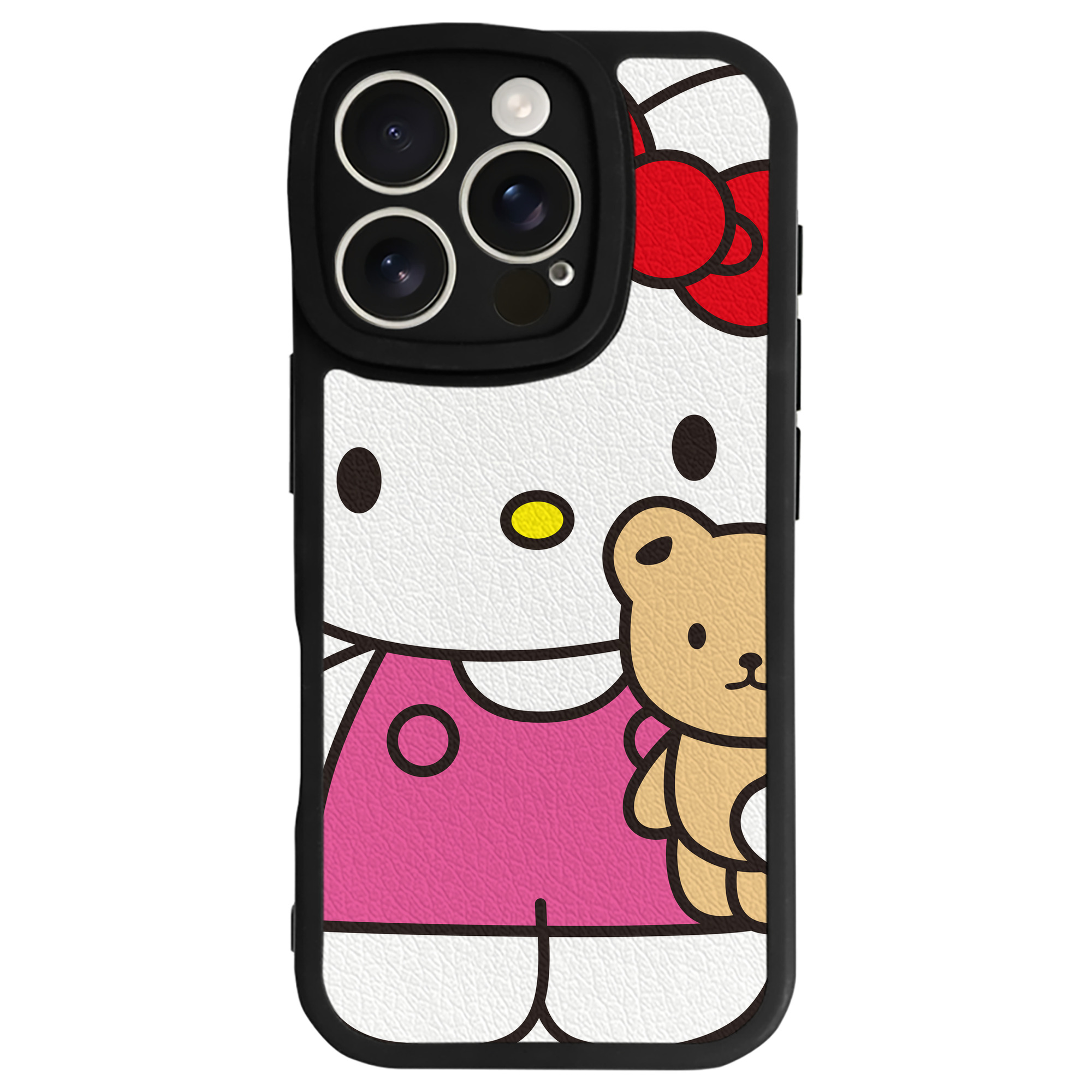 （画像用） Hello Kitty ハローキティ 【iPhone 16シリーズ対応】シリコンスマホケース（レザー調） 材質：シリコン